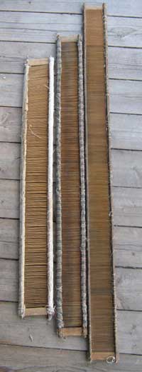 three wooden reeds
